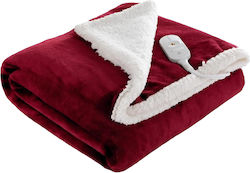 Electric Washable Blanket with Timer Red 130x180cm