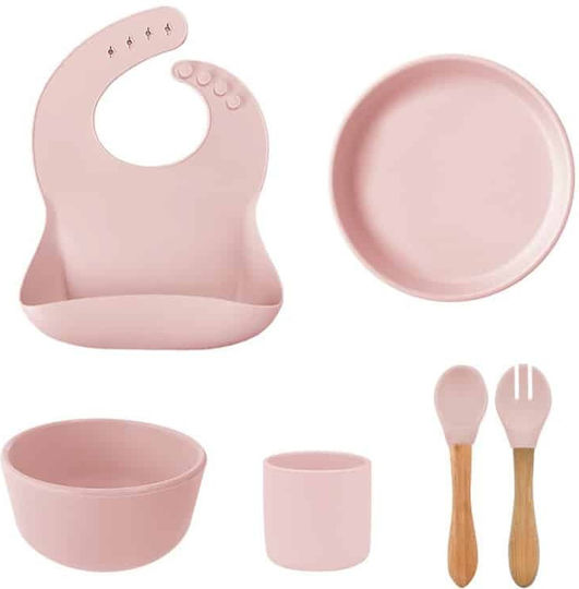 Minikoioi Set Essgeschirr Blw Iii aus Silikon Rosa 6Stück