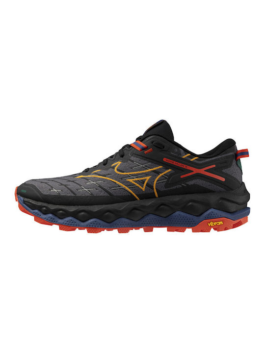 Mizuno Herren Sportschuhe Trail Running Black / Apricot / Spicy Orange