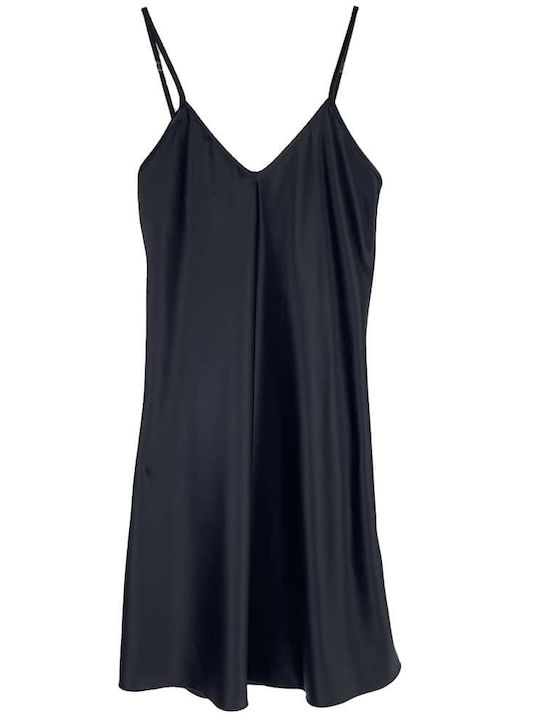 Cootaiya Sommer Damen Nachthemd Schwarz