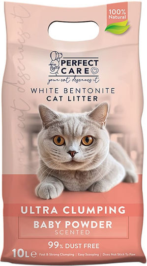 Perfect Care Ultra Clumping Пясък за Котки Бентонит с Аромат на Бебешка Пудра 10л