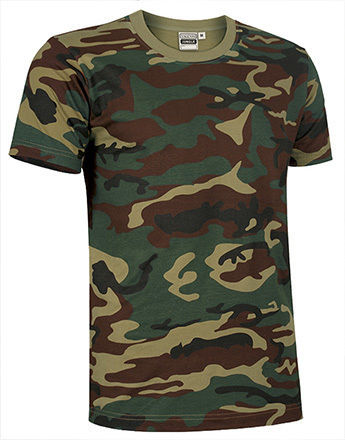 Valento T-shirt Tarnung Militär 100% Baumwolle in Khaki Farbe