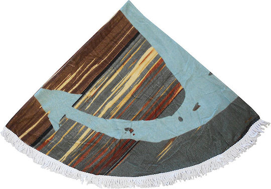 TnS Beach Towel Round Cotton with Fringes Diameter 150cm.