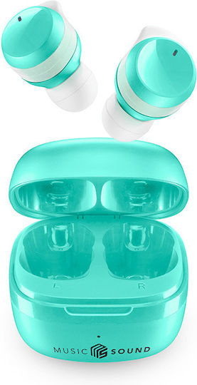 Cellular Line Music Sound Flow In-ear Bluetooth Handsfree Ακουστικά με Θήκη Φόρτισης Πράσινα