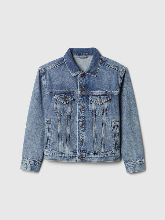 Kids' Denim Jacket Short Medium Wash Icon