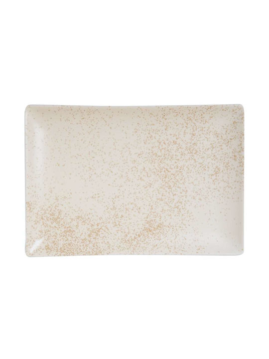 GTSA Serving Platter Rectangular made of Porcelain Beige 31x21cm