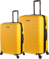 CAT Travel Suitcases Yellow with 4 Wheels Set of 2pcs