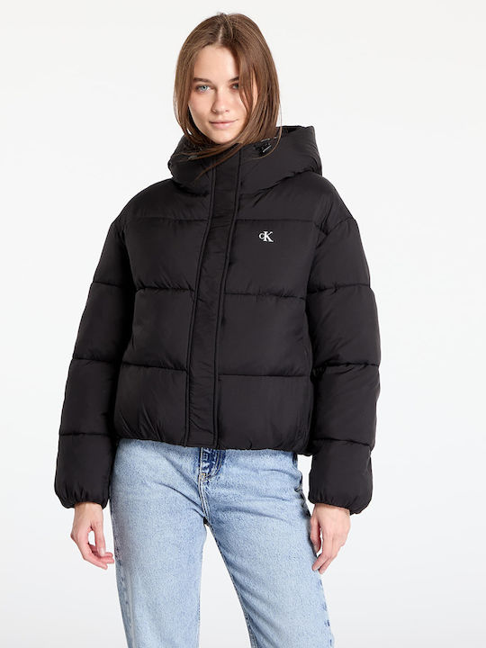 Calvin Klein Kurz Damen Puffer Jacke für Winter Black J20J224112