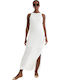 Maxi Dress with Slit White