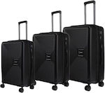 Trolley Suitcases Expandable Anniversary Set of 3 Pieces Cardinal PP 2015 Solid Black