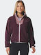 Women's Cardigan with Zipper Bordeaux