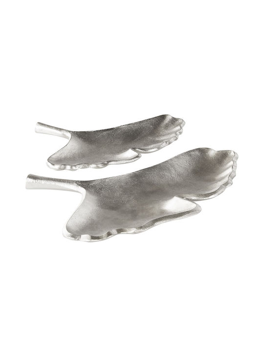 Beliani Set Decorative de Platouri Din argint Argintiu 2buc