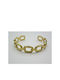 Steel Oval Bracelet Gold 6cm 1pc