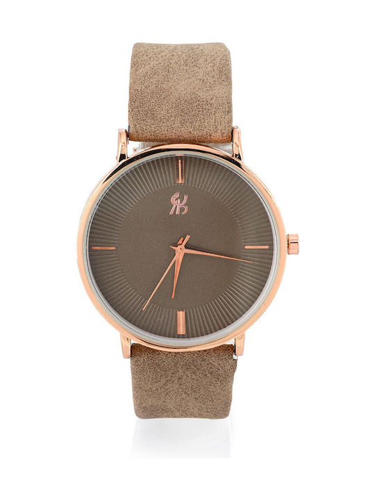 Malesa Watch in Beige Color