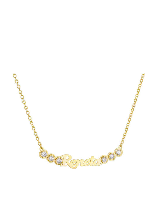 Dio Jewellery Lab Charm Name aus Vergoldet Silber mit Zirkon