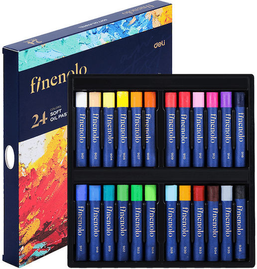 Deli Oil Pastels Paper Box 24 Colors Finenolo