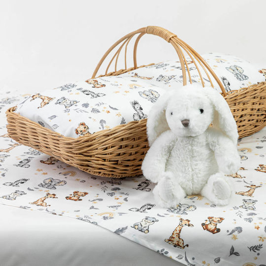 Borea Fishing Baby Sheets Set Cradle Cotton Sky Blue Light Blue 70x120cm 2pcs