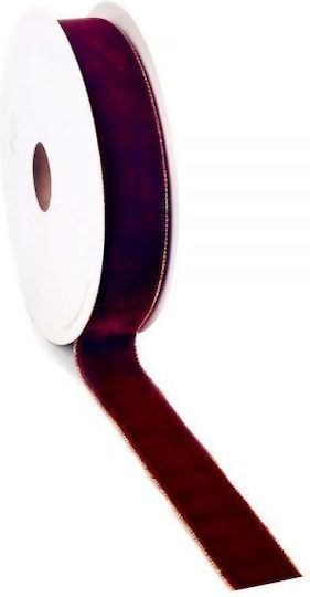 10m Velvety Gold Ribbon 38mm Bordeaux
