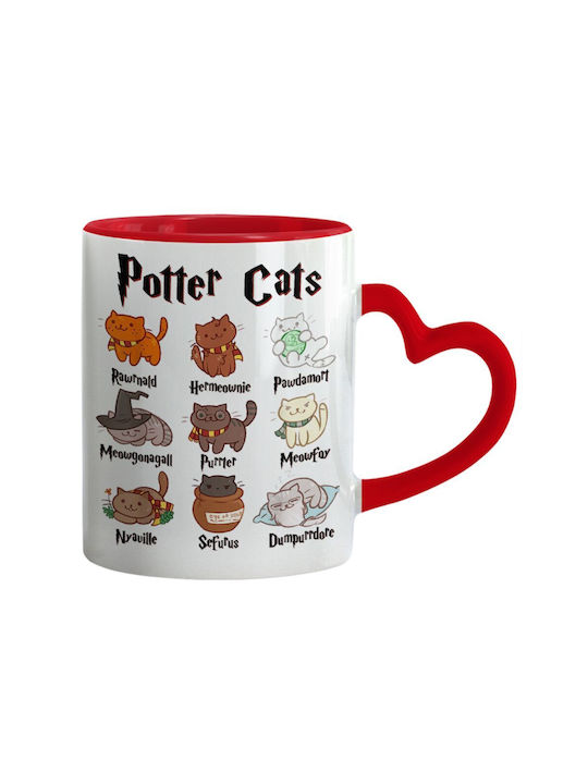 Koupakoupa Potter Cats Cană Ceramică Roșie 330ml 1buc