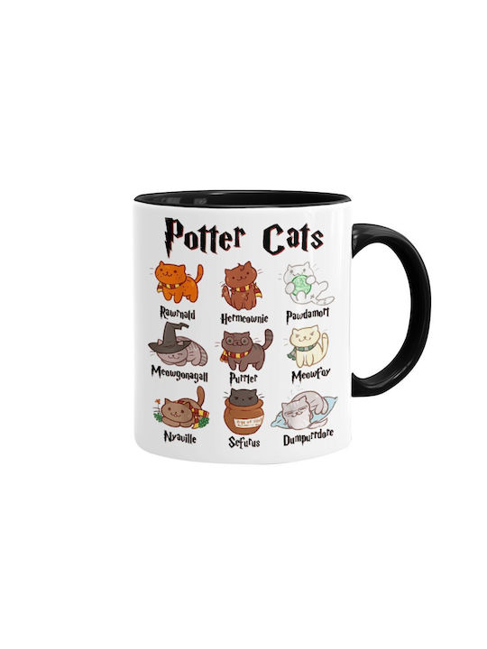 Koupakoupa Potter Cats Cană Ceramică Neagră 330ml 1buc