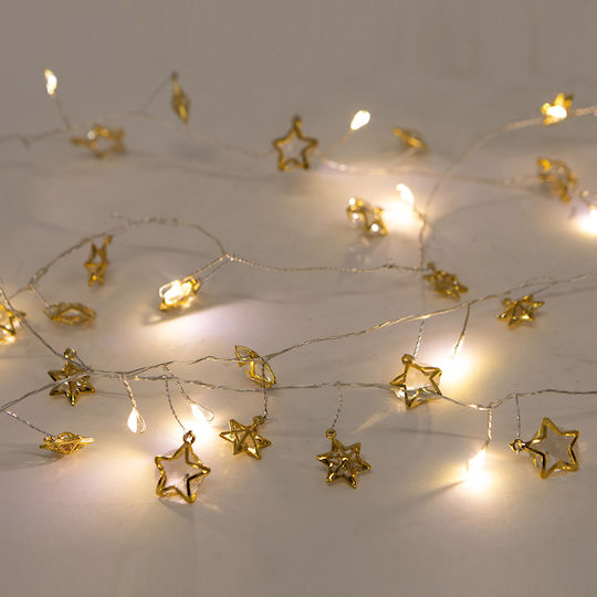 20 LED Lights 2.2m Warm White Battery-Powered String