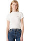Essential Sporty Γυναικείο Αθλητικό Crop T-shirt White