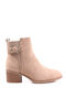 Beige "Modern Ankle Boots with Strap"