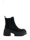 Black Suede Ankle Boots with Lug Sole