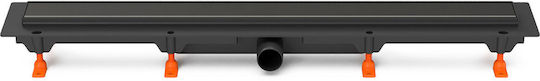 Chudej Stainless Steel Channel Floor with Length 65cm Black