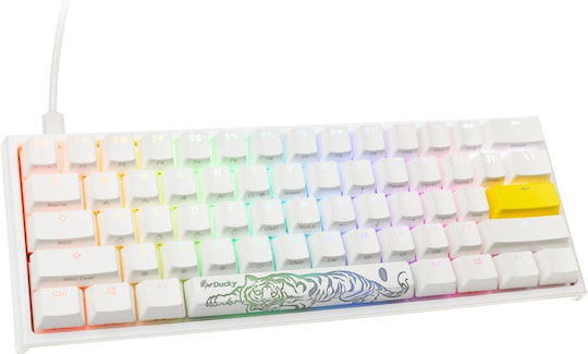 Ducky One 2 Pro Mini Gaming Mechanical Keyboard with Cherry MX Blue switches and RGB lighting (English US) White