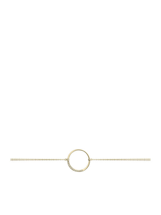 14K Goldarmband mit 0,05ct Diamant Vs2 H Br3099