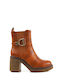 Tan Stylish Ankle Boots with Crepe Heel