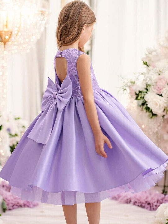 Kinderkleid Ärmellos mit Pailletten Lilac