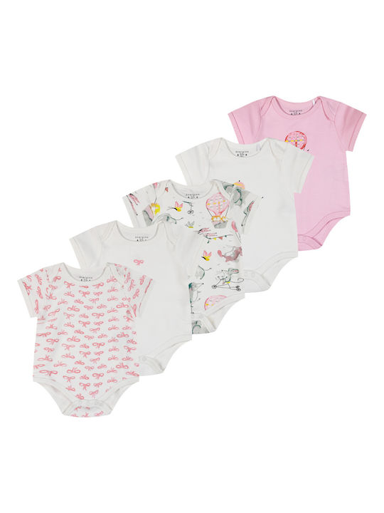 Energiers Baby Bodysuit Set Short-Sleeved ecru 5pcs