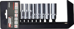 Awtools 1/4" Long Socket Set 8pcs Bl