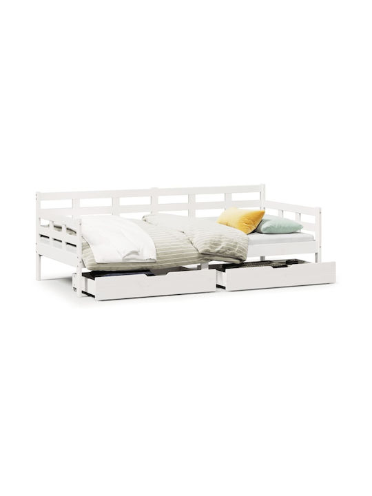 Kids Bed - Sofa Single with Storage Space White...