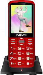 Evolveo EasyPhone XO Dual SIM Handy mit Großen Tasten Rot