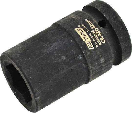 Awtools 1" Long Hexagonal Impact Socket 32mm Black Line