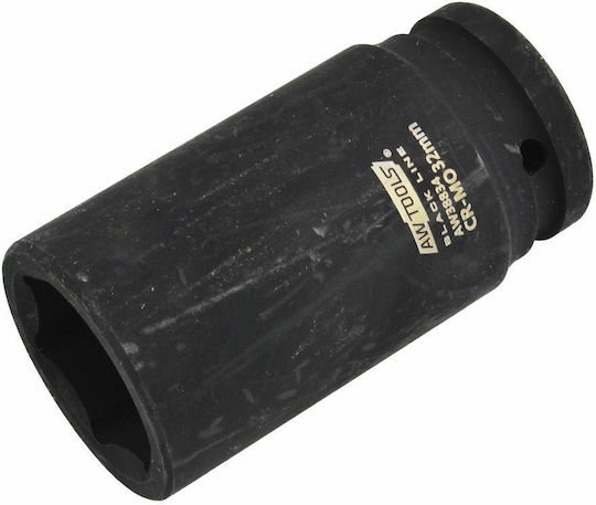 Awtools 3/4" Long Hex Impact Socket 36mm Black Line