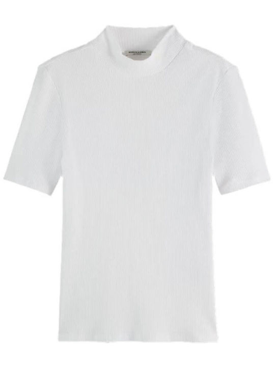 Scotch & Soda Neck Γυναικείο T-shirt White