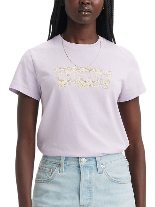 Levi's The Perfect Damen T-Shirt Blumen Flieder