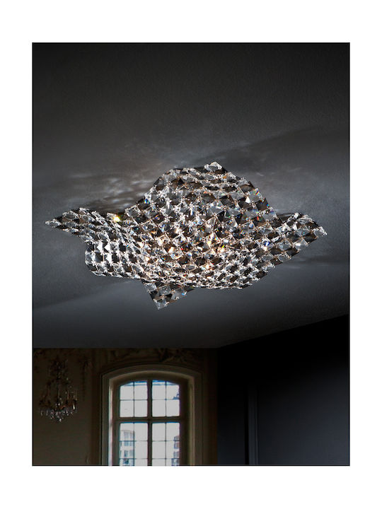 Saten Ceiling Mount Light Gray with Socket G9 with Crystals