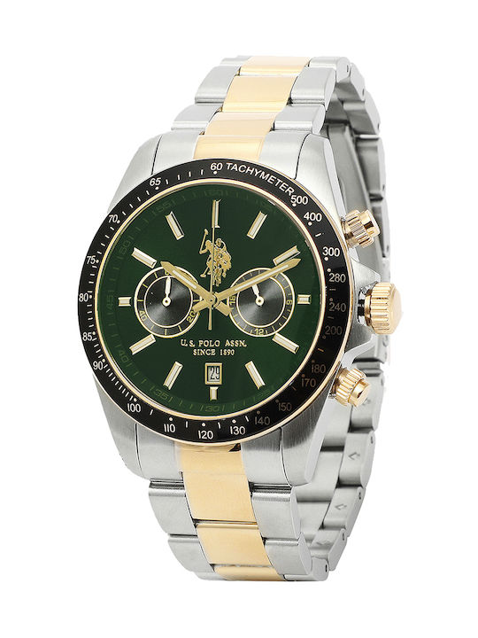 U.S. Polo Assn. Charles Uhr Batterie mit Silber Metallarmband USP7234GR Skroutz