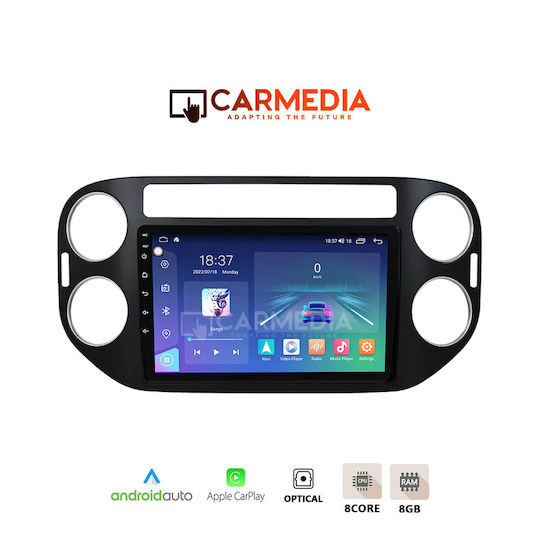 Carmedia Ηχοσύστημα Αυτοκινήτου για Volkswagen Tiguan 2004-2016 (Bluetooth/USB/AUX/WiFi/GPS/Apple-Carplay/Android-Auto) με Οθόνη Αφής 9.5"