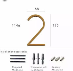 Sign with Number in Gold Color 000.230.15844 Sign with Number in Gold Color 000.230.15844