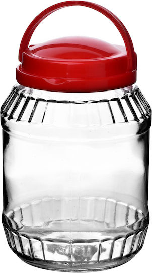 Mondex Set of 6 General Use Glass Jars with Lid Transparent 2000ml Mondex Set of 6 General Use Glass Jars with Lid Transparent 2000ml