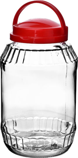 Mondex Set 6 Pieces Glass Transparent Sugar Jars with Lid Capacity 3100ml