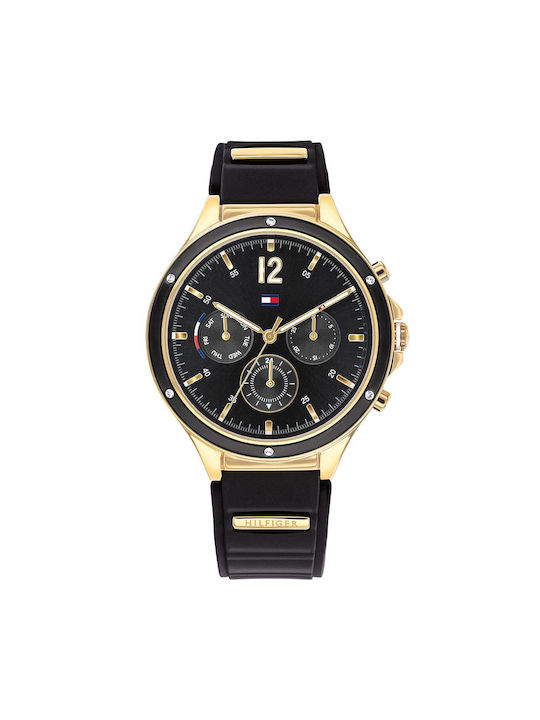 Tommy Hilfiger Watch Battery with Black Rubber Strap