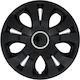 Jestic Car Hubcap Set with Mitsubishi Emblem 14" 4pcs Black