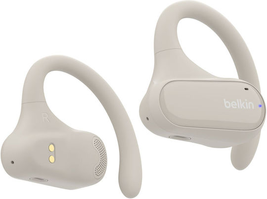 Belkin SoundForm ClearFit Open Ear Bluetooth Handsfree Ακουστικά με Αντοχή στον Ιδρώτα και Θήκη Φόρτισης Λευκά